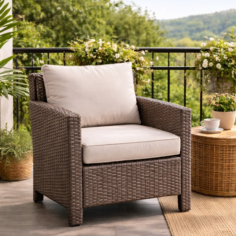 Fauteuil en resine et coussin